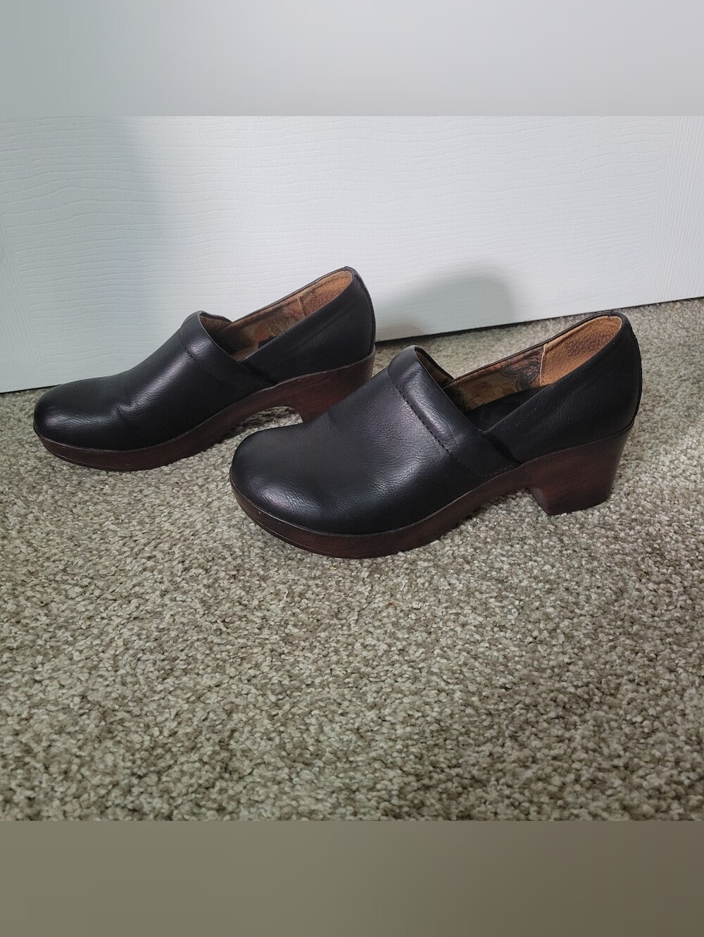 B.O.C. Black Faux Leather Comfort Clog Slip on Shoe, Size 8 M, Jaylin Style